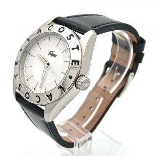 Authentic Lacoste Biarritz Black Patent Leather Band Ladies Watch
