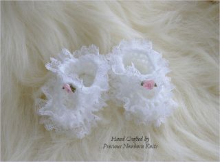 Lacy Crochet Shoes Newborn Baby Girl OOAK Reborn Doll