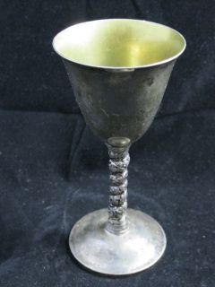 Silver Plate Wine Cup Goblet Spain Plator 4 75H 3c