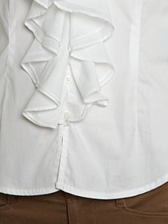 Lauren by Ralph Lauren Shareen 3/4 sleeve ruffle front blouse White   