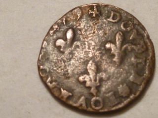 France Coin 1 Laird 1669 Copper Coin