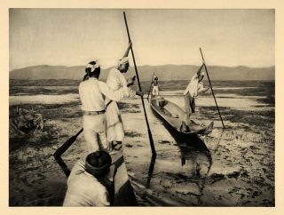 1929 Burma Lake Inle Fishing Rowing Boat Shan Hills   ORIGINAL