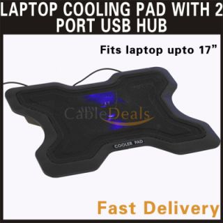 Laptop Cooler Cooling Pad Fan Stand with USB Hub to Fit 15 6 17 Inch