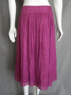 Beautiful Lafayette 148 New York Fuchsia Linen Peasant Skirt Mid Calf