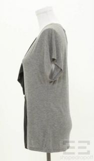 Laila Azhar Heather Gray Black Silk Trim One Sleeve Top Size XS New