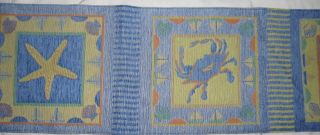 Shari Erickson Seashells Seashore Beach Tapestry Chenille Table Runner