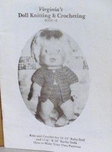 1979 Virginia Lakins Doll Knit Crochet Pattern Book 18 Barbie Baby