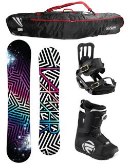 2012 Lamar Merlot 144cm Snowboard Salomon Bindings Flow Vega Boa Boots