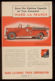 1949 Boston FD Ward LaFrance Fire Engine Truck Print Ad