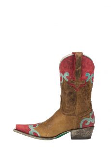 Lane Western Boots Womens Cowboy Dakota Brown Red Blue 22 A