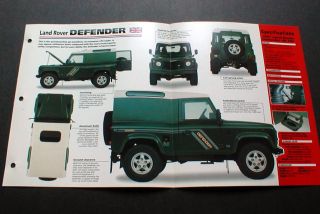 1997 Land Rover Defender 90 TDI Photo Spec Imp Brochure