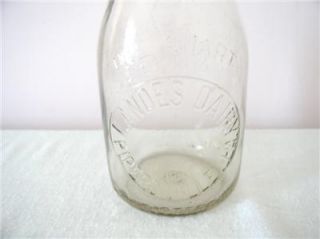 Bucks County Landes Dairy Pipersville PA TRQ Quart Milk Bottle