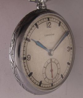 Vintage WW2 Langendorf 40 Swiss Pocket Watch Perfect Hard to Find