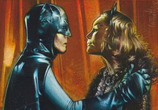 vs Catwoman Original Painted ACEO Sketch Card by Jeff Lafferty