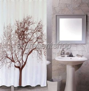 Brown Landscape Tree Picture Bathroom Fabric Shower Curtain BA065