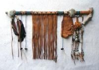 Native LAKOTA Indian 25 Leather Fringed Peace Pipe