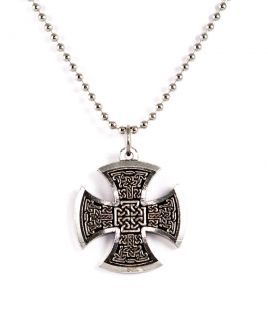Jewelry Large Pewter Rocker Celtic Maltese Cross Pendant