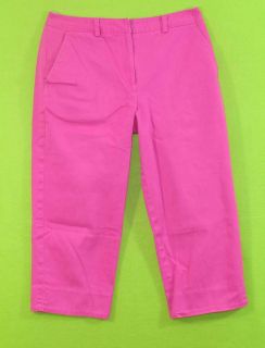 Larry Levine Sz 10P Petite Womens Pink Capris Pants Stretch 6H3