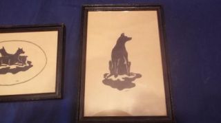 Silhouette Dogs Wall Hanging by Larry Puddle Picture Frame Home Decor