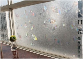Decorative Privacy 3D Laser Static Glass Window Film Abstract Geometry