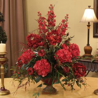 Extra Large Grande Red Silk Floral Design Flower Arrangement