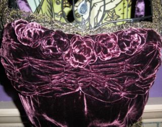 Eggplant Rose Lace Runway Vintage Dress 4 s on Laura Croft