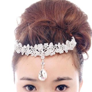 Bridal Rhinestone Crystal Prom Crown Dangle Butterfly Hair Tiara
