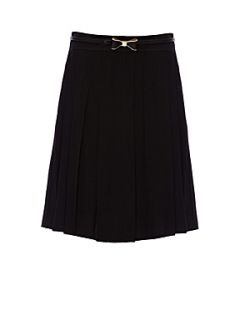 Kookai Satin and crepe pleated skirt Black   