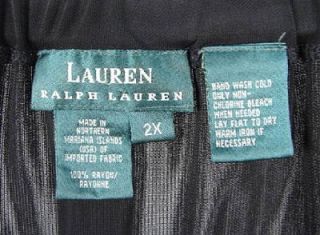 Lauren Ralph Lauren Black Elastic Waist Skirt Plus Sz 2X Rayon