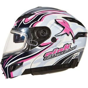GMAX Womens GM54S Pink Ribbon Snow Helmet Large