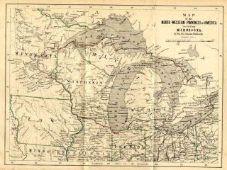 Oliphant RARE Minnesota Wisconsin Michigan Illinois Map