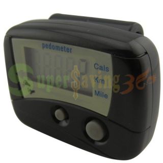 LCD Run Step Pedometer Walking Calorie Counter Distance Black Fast
