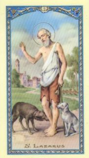 Prayer to Saint Lazarus Laminated Holy Card