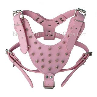 Spiked Studded Leather Dog Harness for Large Dog Pitbull Bully Husky