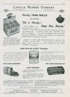 Lavelle Rubber 1940 Ad Acme Plumbing Dandy Tank Balls Faucet Washers