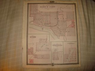 Sioux City Onawa Le Mars Monona County Iowa Antique Map
