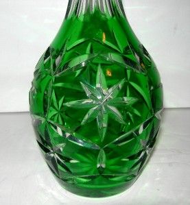 Beautiful Lead Crystal Green Wine Decanter