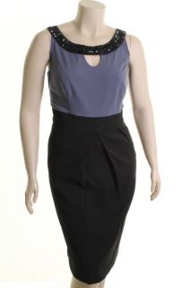 Le BOS New Black Sleeveless Embellished Wear to Work Dress Plus 16W