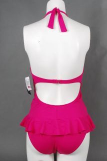 Hot Pink Ralph Lauren Halter One Piece Swimsuit