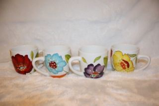 Laurie Gates Handpainted Floral Chloe Collection Dinnerware Service