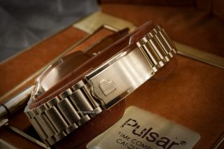 1970s Pulsar LED LCD Calculator Digital Watch w Box Pen Manual Perfect