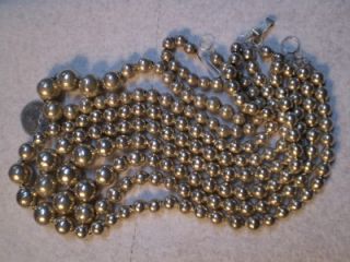 Atq Hand Made SND Sterling Silver Grad Bead Necklaces Mex Native Am