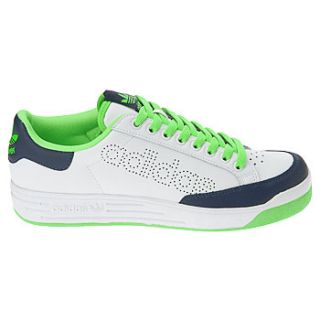 Adidas Laver Lo Tennis Shoe White/Navy/Lime, 12