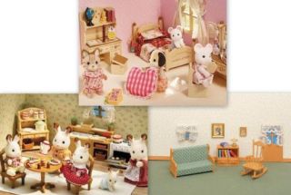 Calico Critters Kitchen Sisters Bedroom Living Room 3 Furniture Sets