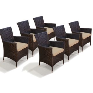 Modern Outdoor Wicker Patio Furniture Chairs w Cushion Sand