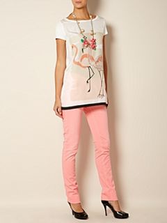 Weekend MaxMara Derrik oversized flamingo print t shirt Ivory   