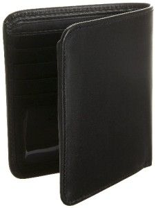 Leatherbay Double Fold Mens Leather Wallet Black