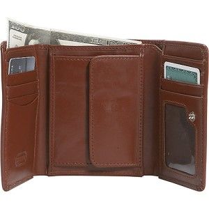 Leatherbay Tri Fold Mens Leather Wallet Antique Tan