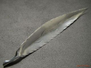 Stuart Nye Large Hand Wrought Sterling Willow Leaf Pin