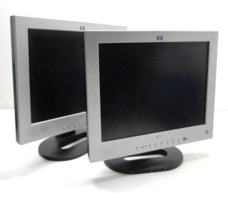 2x HP Compaq 2025 Flat Panel LCD Monitor  20 Inch  Color 3501 24